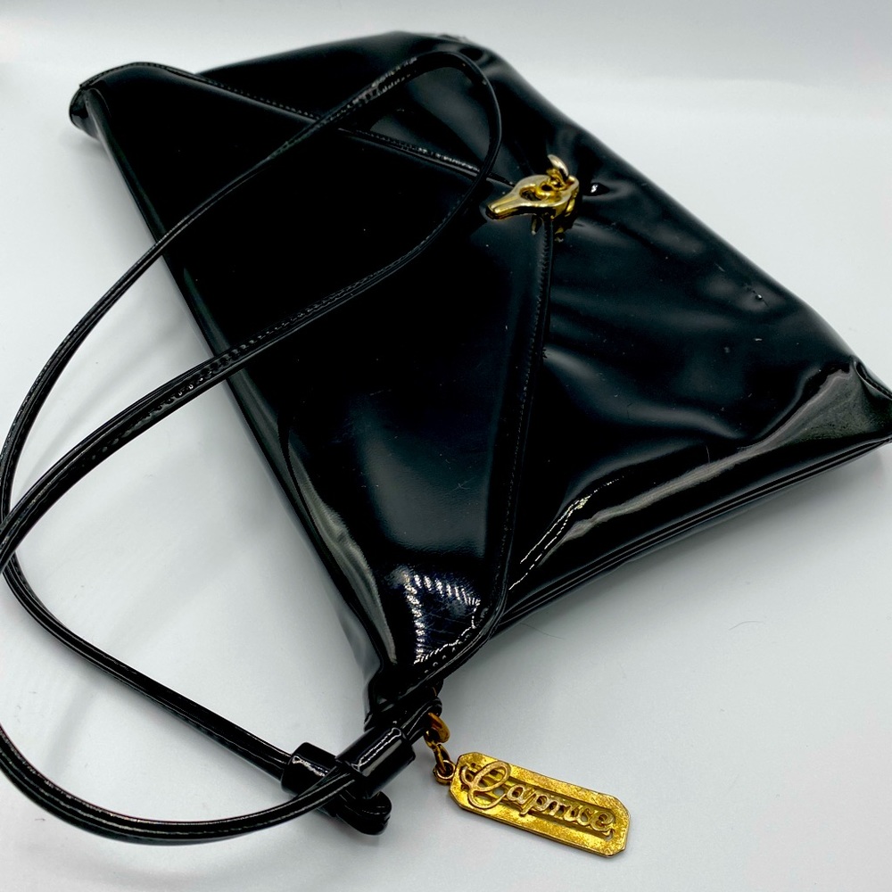 Original by Caprice Vintage vinyl black wristlet/clutch/purse shoulder bag